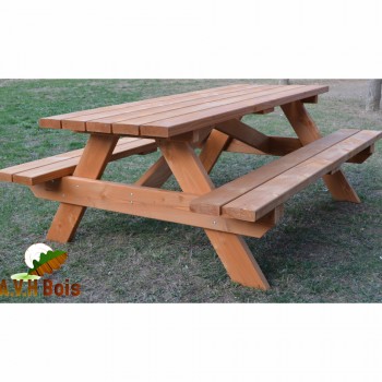 table forestière en bois, table pique nique, table en bois douglas